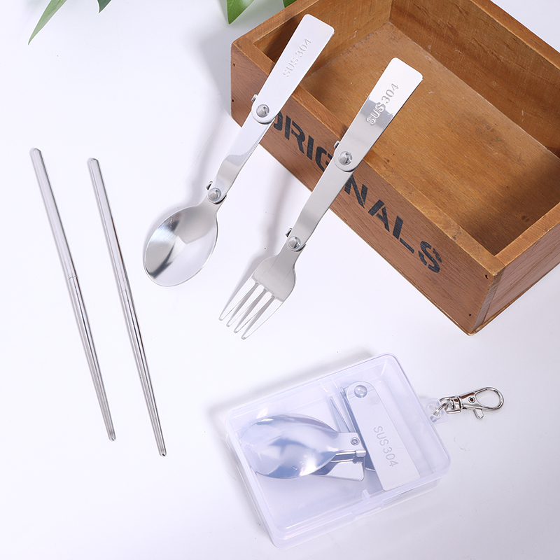 Bamboo Cutlery - 1PC/3PCS Tragbares Outdoor-Besteck-Set aus Edelstahl –