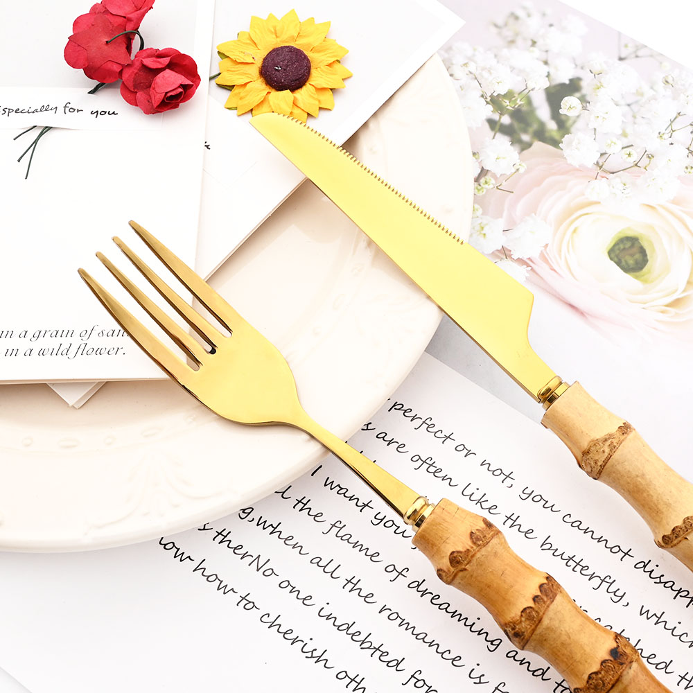 Drmfiy Gold Ess gabel Besteck  – Bamboo Cutlery Bewertung und Preis