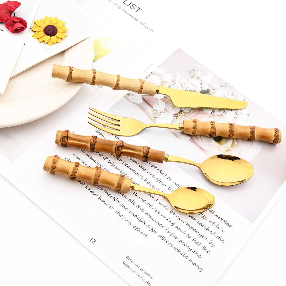 Drmfiy Gold Ess gabel Besteck  – Bamboo Cutlery Bewertung und Preis