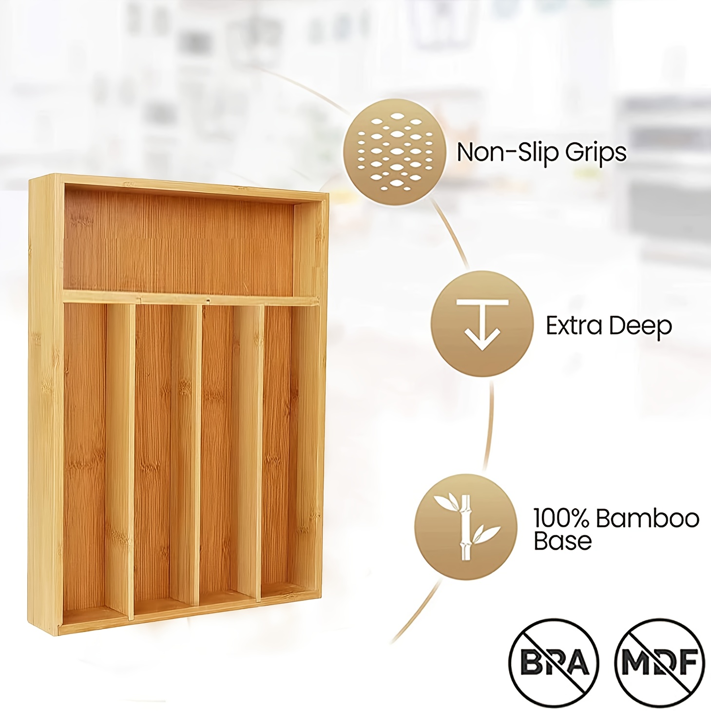 Bambus Küchenschubladenorganiz – Bamboo Cutlery Bewertung und Preis